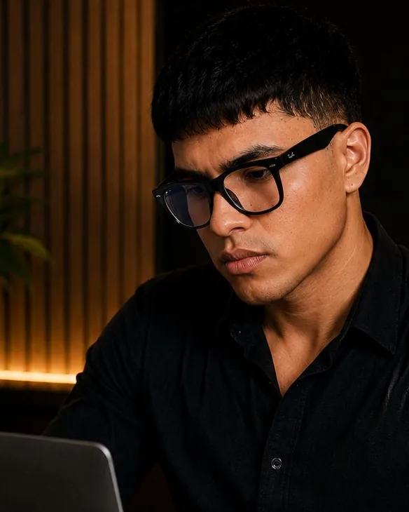 Orlando Mojica Fuentes, Contador Público Autorizado, en su escritorio